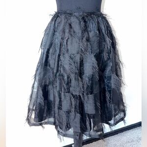 Elegant Black Feathered Skirt